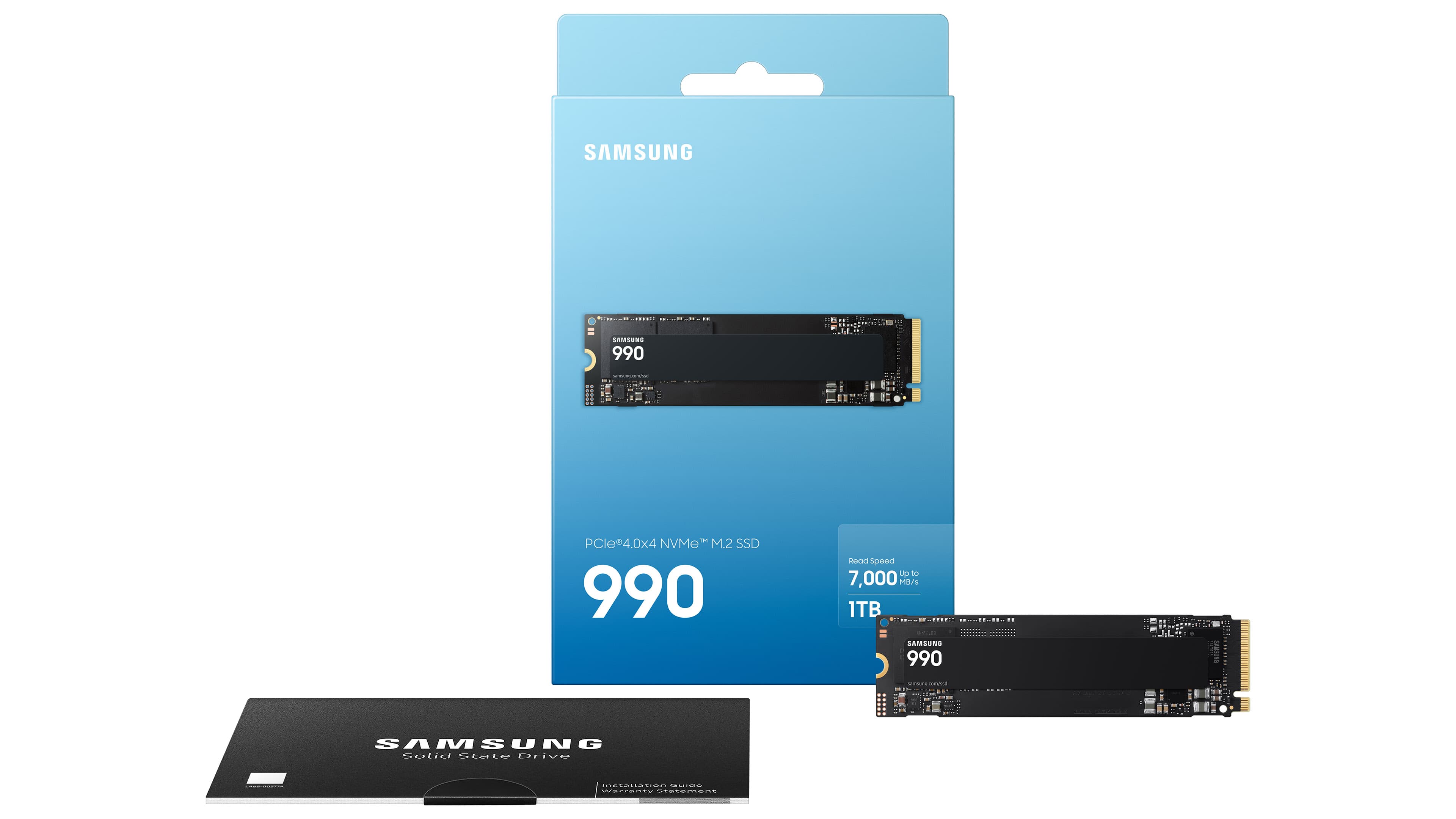 Samsung Internal SSD 990 1TB, Read/Write Speeds Up to 7,250/6,450
