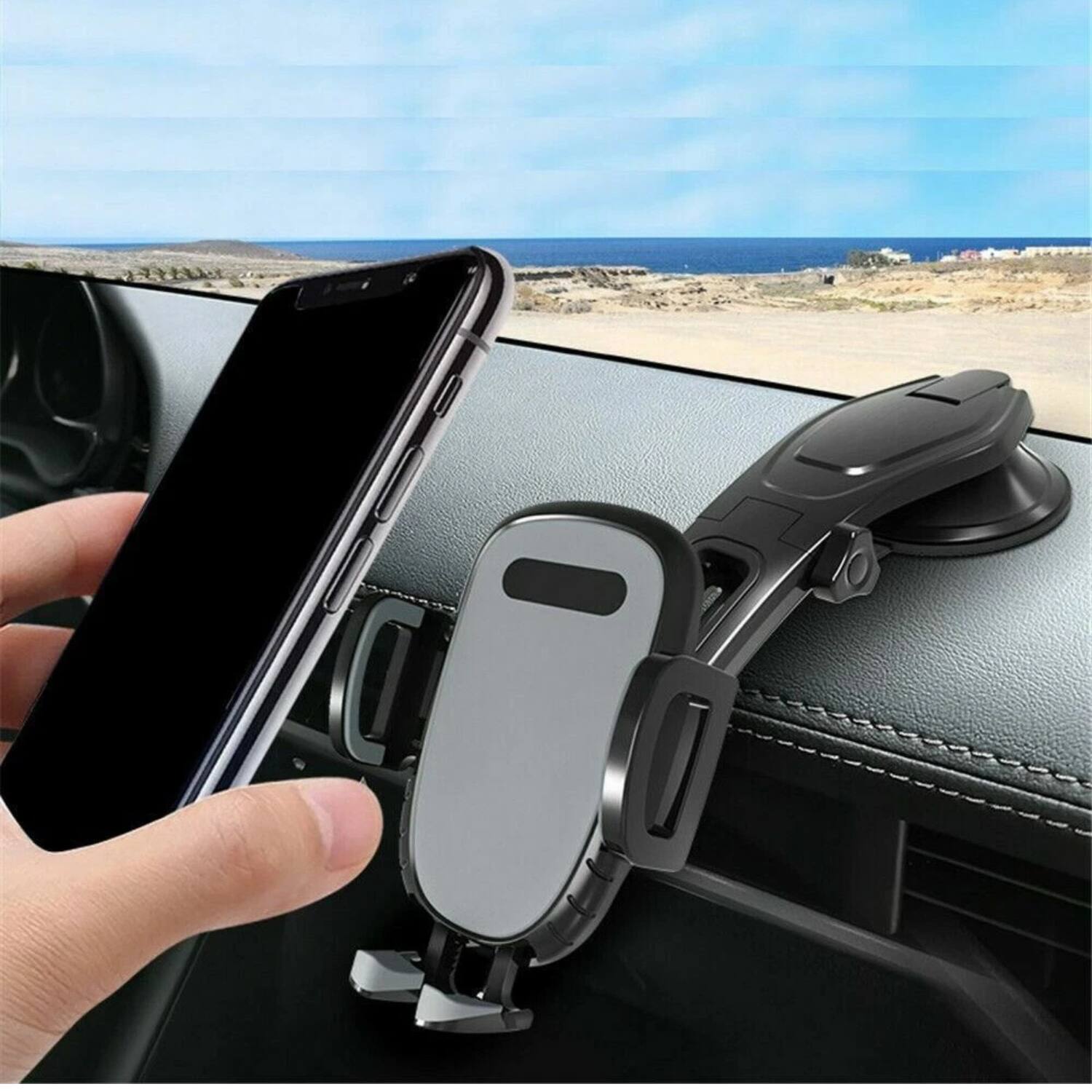 Angle. Stock Preferred - 360° Universal Car Phone Mount Holder Clamp type - Black.