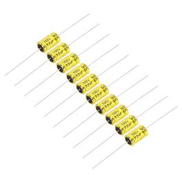 Unique Bargains - 10pcs 2.2uF 100V Non-Polarized Electrolytic Capacitor, 17x10mm Aluminum Audio Freq Divider for DIY Speaker/Car Amp - Gold