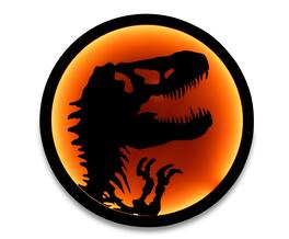 Ukonic - Jurassic Park T-Rex Logo LED Wall Light Sign | 12 Inches Tall - Red
