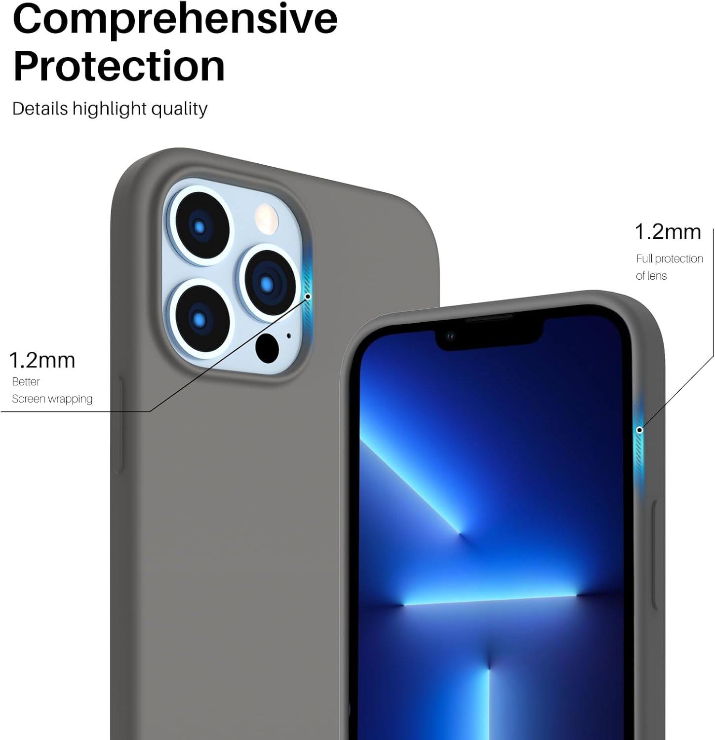 Comprehensive Protection Details highlight quality 1.2mm Full protection of lens 1.2mm Better Screen wrapping