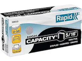 Rapid - High Capacity Staples, 5/16" Leg Length, 5000/Box - Silver