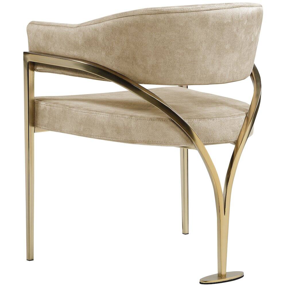 Alt View 1. Meridian Furniture - Madelyn Beige Velvet Dining Chair, Set of 2 - Beige.