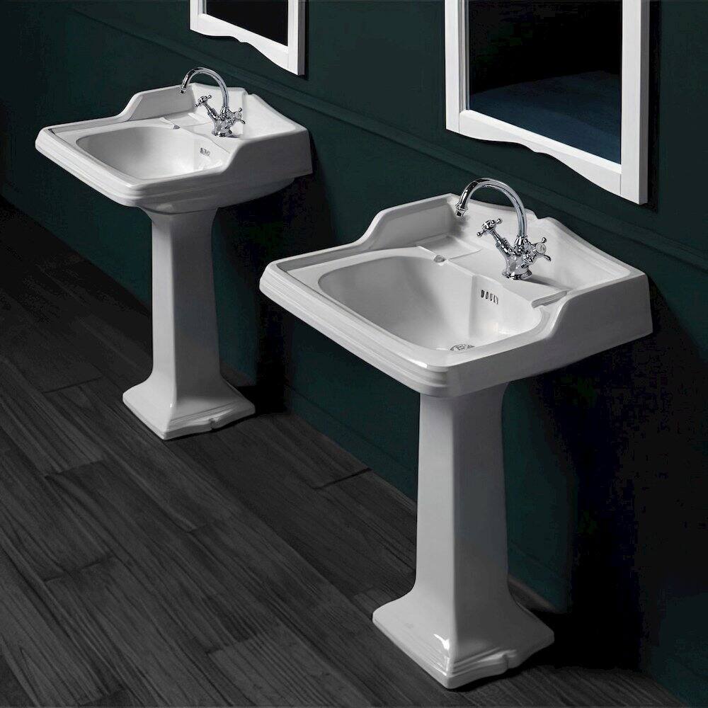 Back. Whitehaus - Isabella Collection Traditional Pedestal - White.