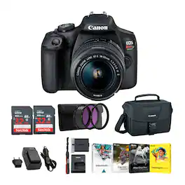 Canon - EOS Rebel T7 DSLR Camera with EF-S 18-55mm IS II Lens and 64GB Card Bundle