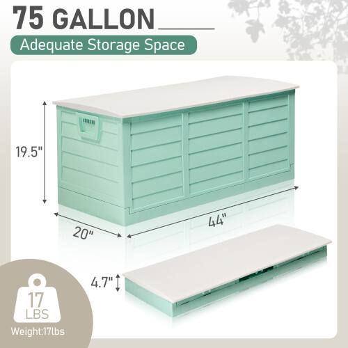 75 GALLON  
Adequate Storage Space  

19.5"  
20"  
44"  
4.7"  

Weight: 17 lbs