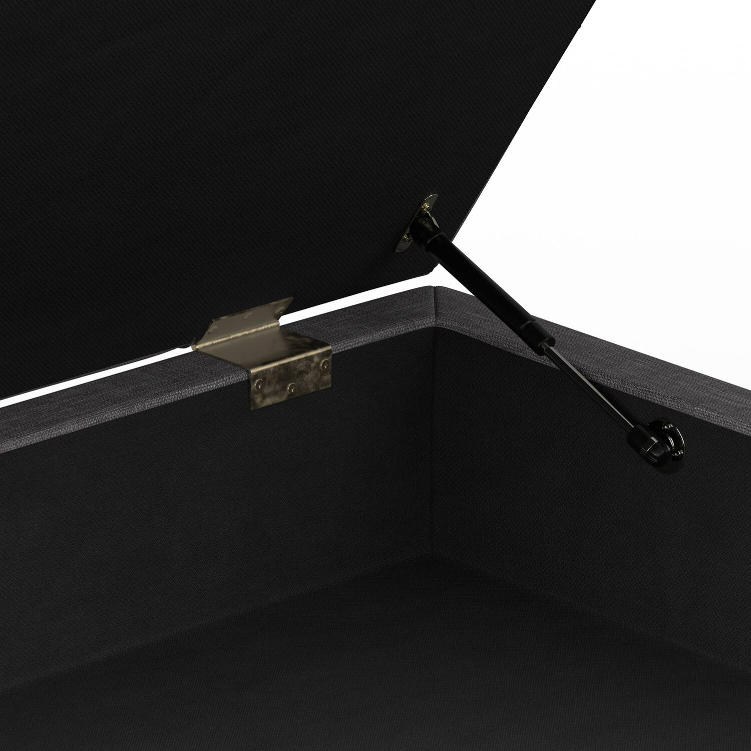 Alt View 9. Simpli Home - Mariah 34 inch Wide Contemporary Rectangle Coffee Table Storage Ottoman in Slate Grey  Polyester Linen, Assembled - Slate Grey.