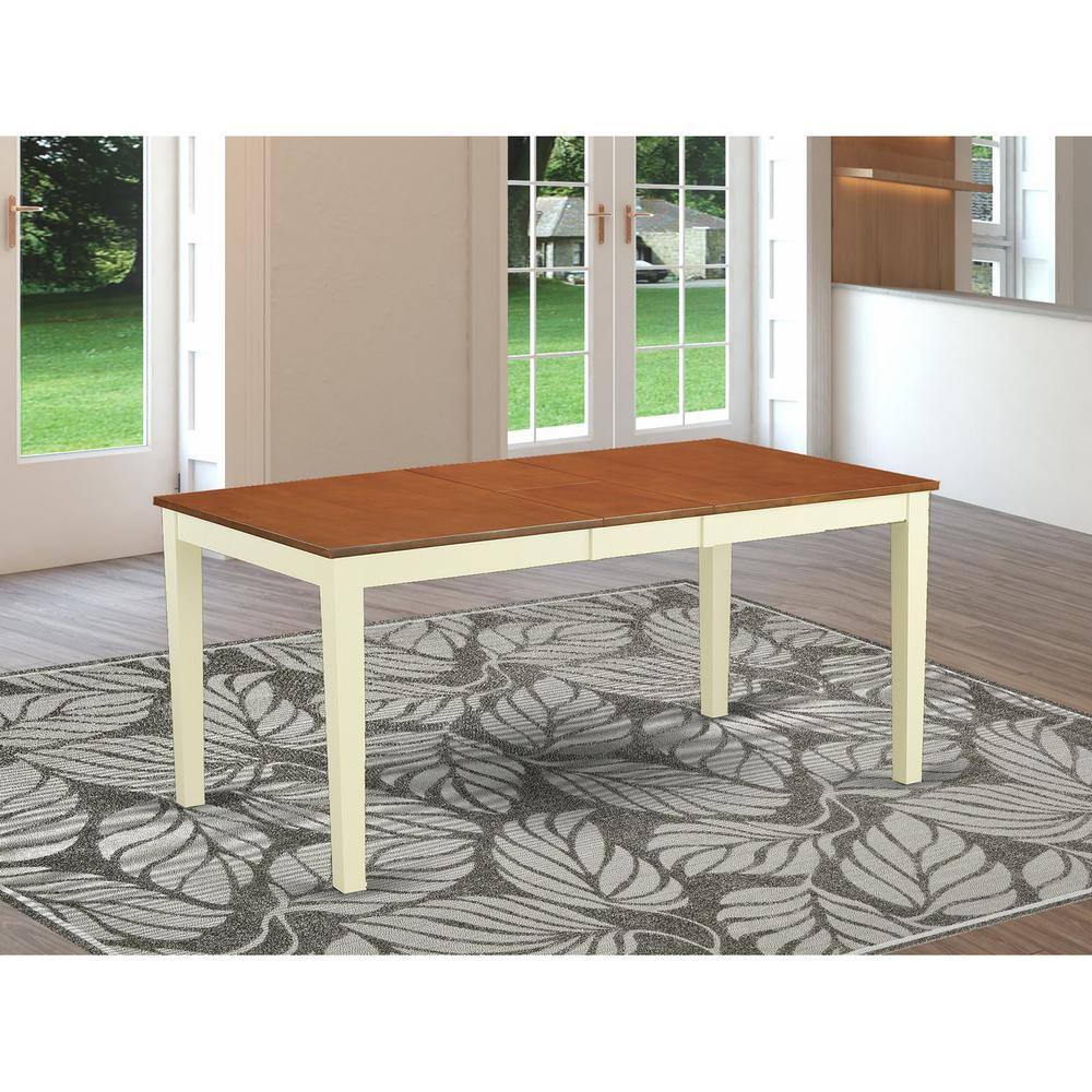 Left. East West Furniture - Dining Room Set Buttermilk & Cherry - Brown.