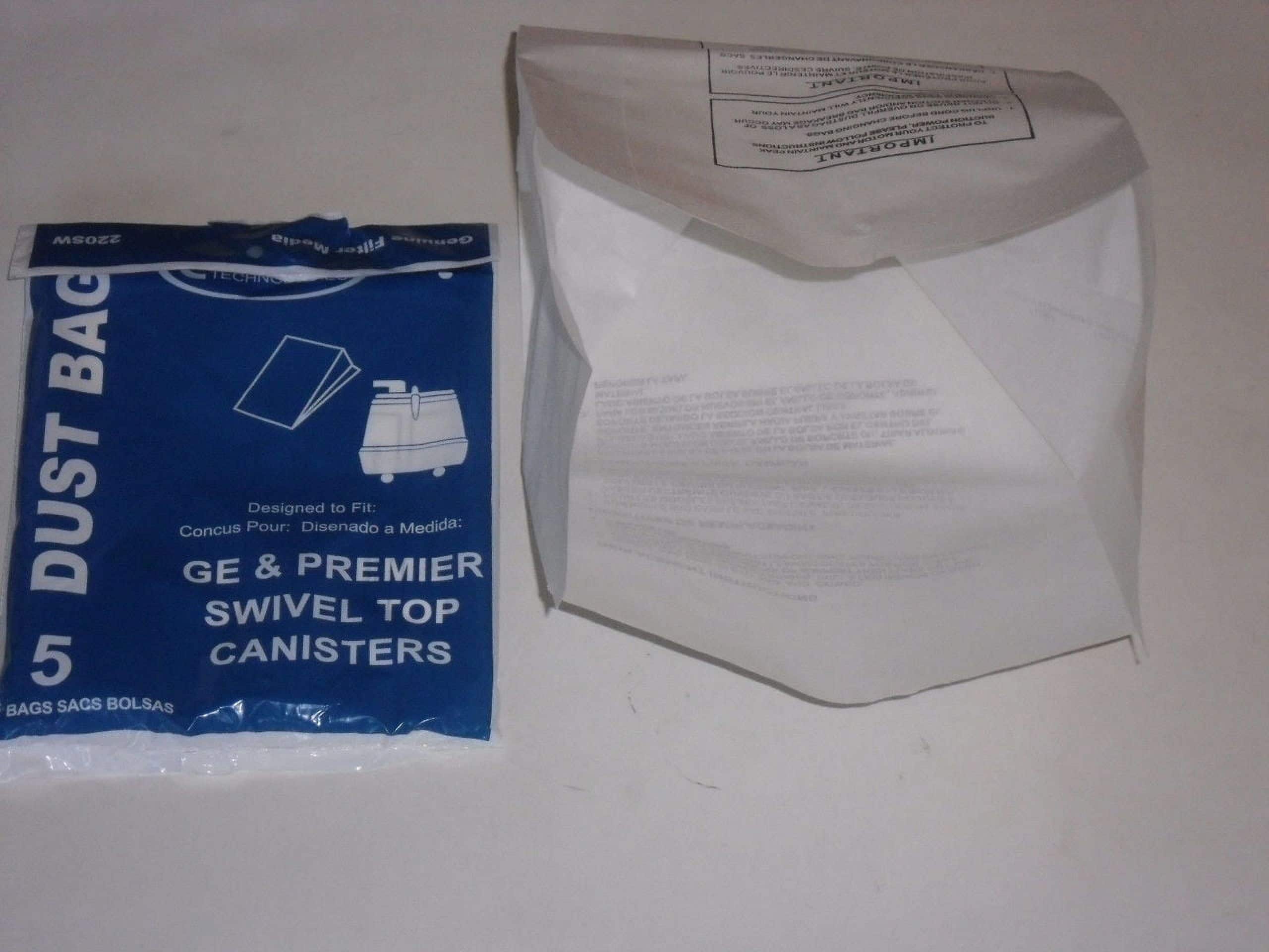 5 Pack EnviroCare Replacement Vacuum Cleaner Dust Bags made to fit GE, Premier, Whirlwind, Everclean