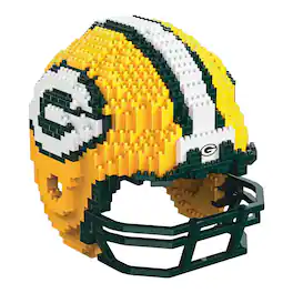 Forever Collectibles - Green Bay Packers NFL FOCO BRXLZ Helmet Building Block Set - Yellow