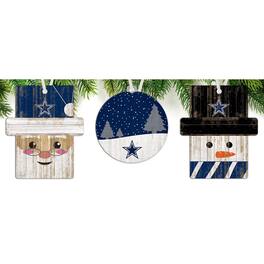 Fan Creations - Dallas Cowboys 3-Pack Ornament Set - Multicolor