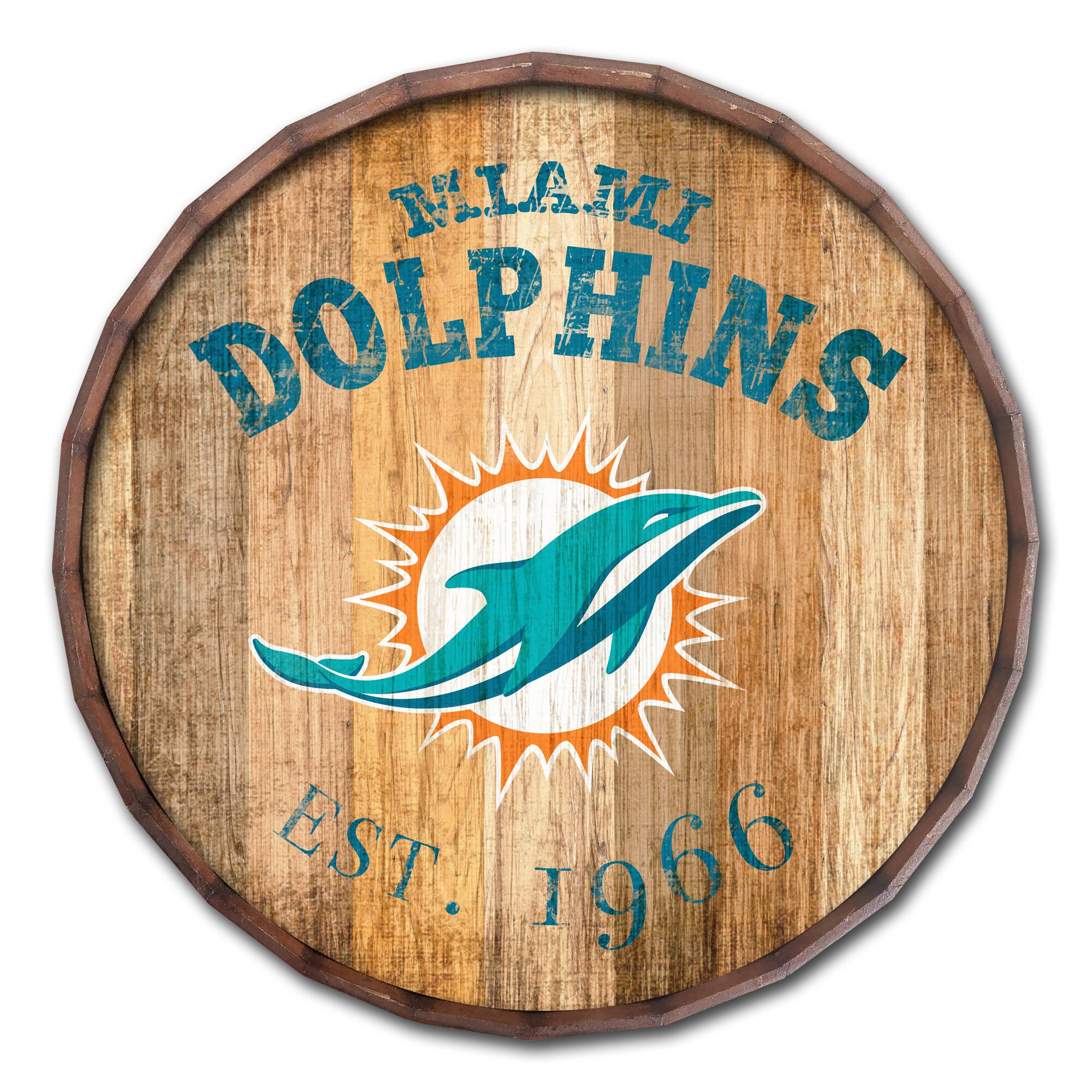 Miami Dolphins 24'' Established Date Barrel Top