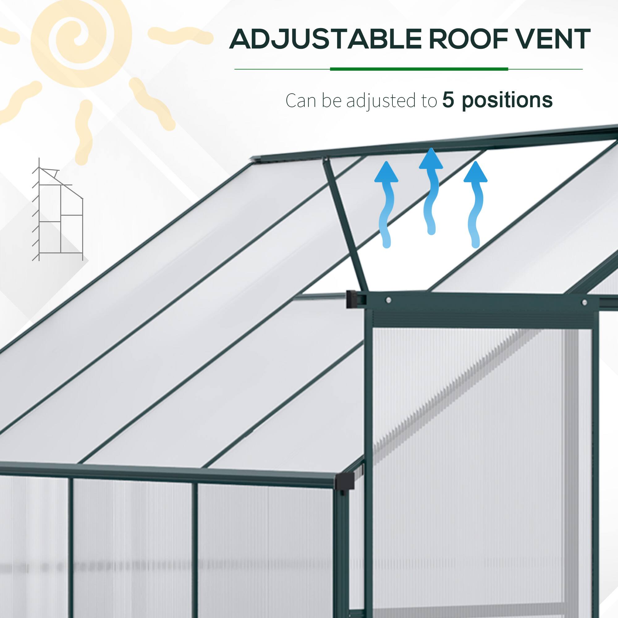ADJUSTABLE ROOF VENT  
Can be adjusted to 5 positions