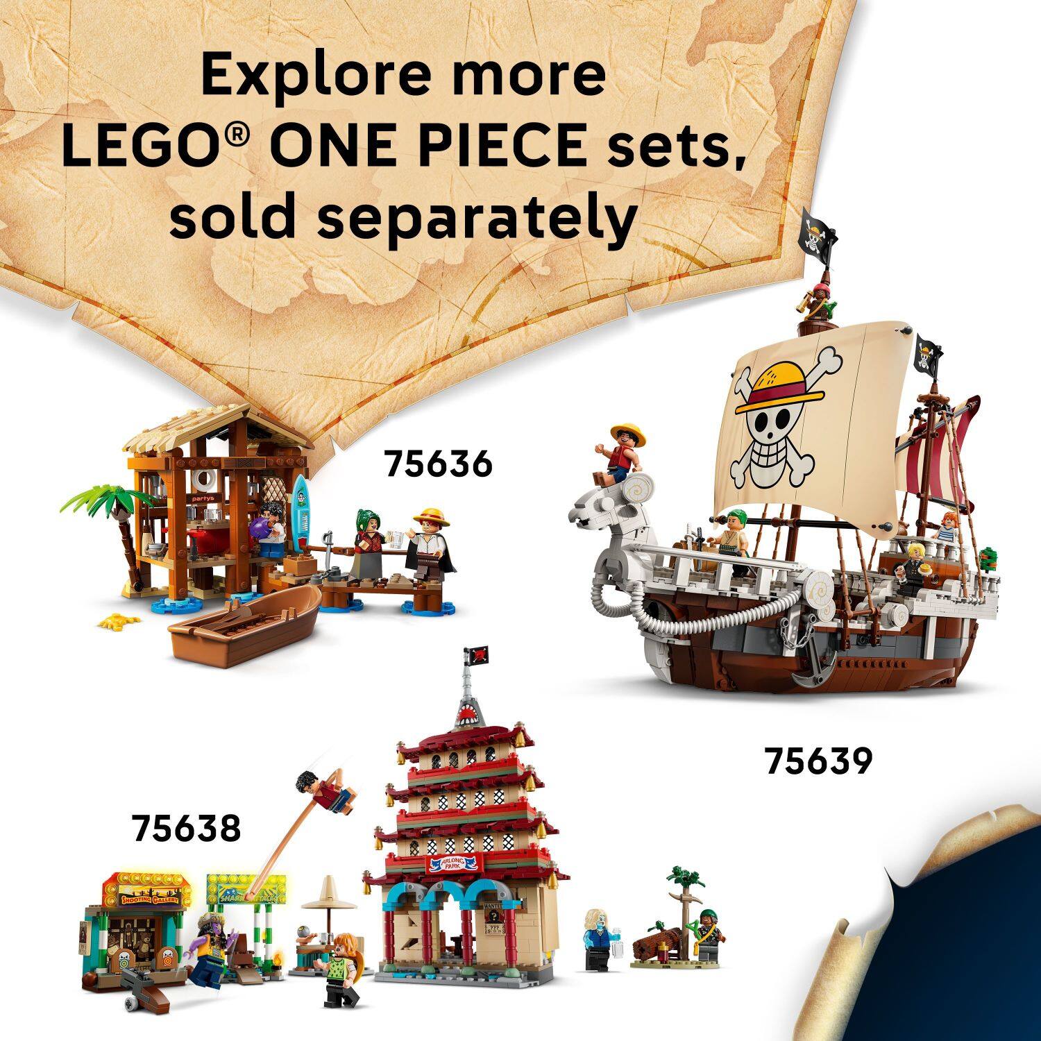 Explore more Lego One Piece sets, sold separately: 75636, 75639, 75638 - Martig 7.