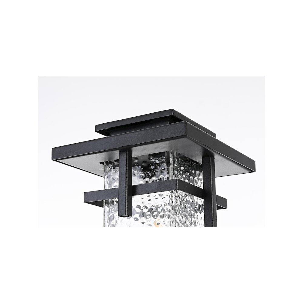 Back. Elegant Lighting - Cambria 7 inch Outdoor Pendant in Black - Black.