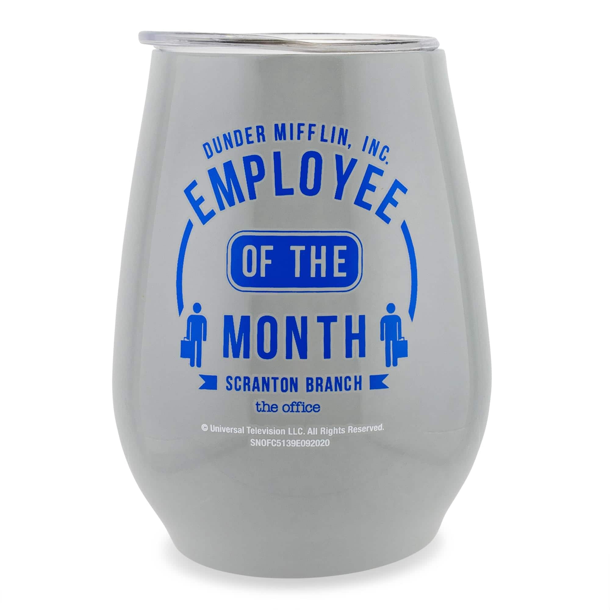 Silver Buffalo - The Office "Employee of the Month" Stainless Steel Tumbler With Lid | 10 Ounces - Blue