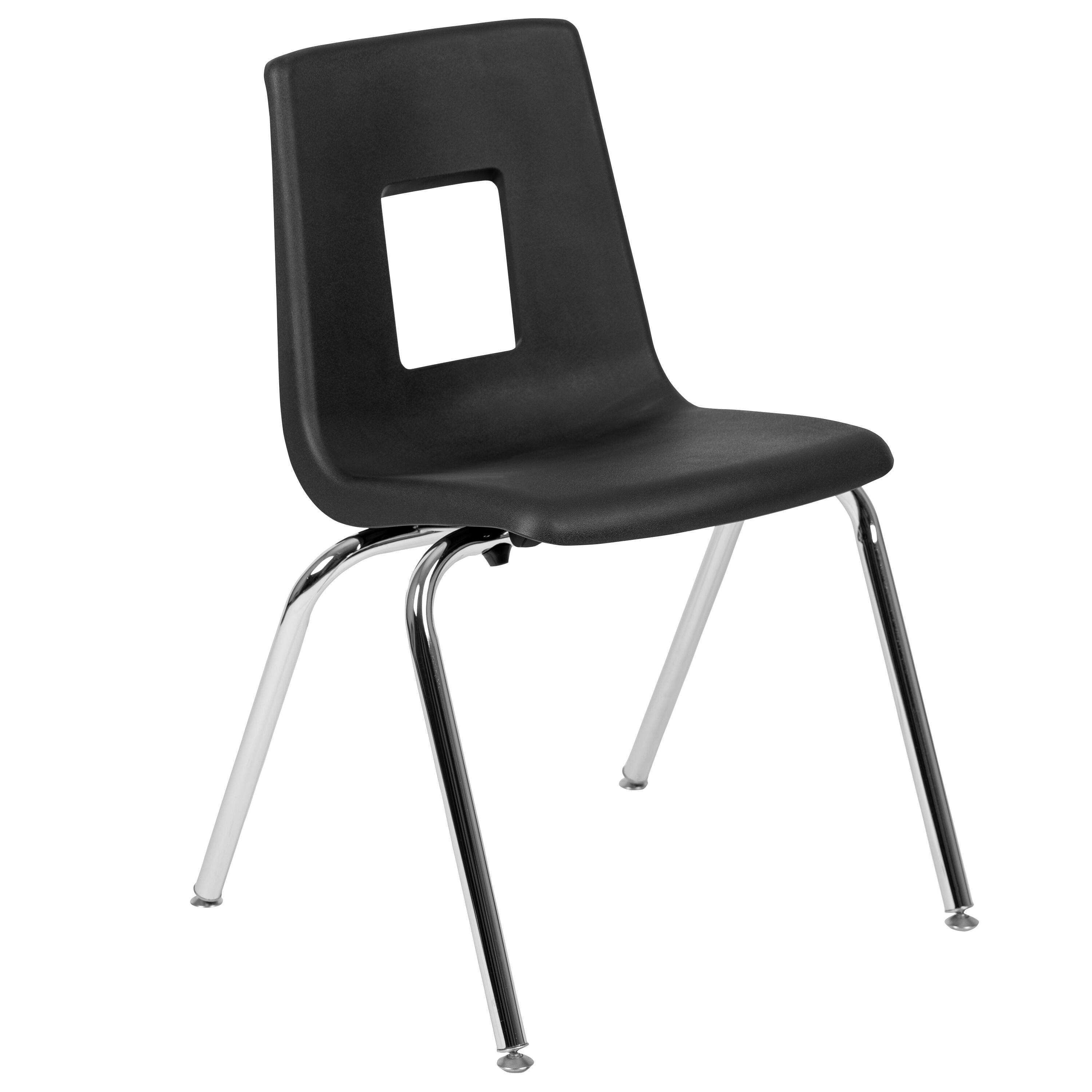 Alt View 10. Emma + Oliver - 4-pack Student Stack School Chair - 18-inch - Black.