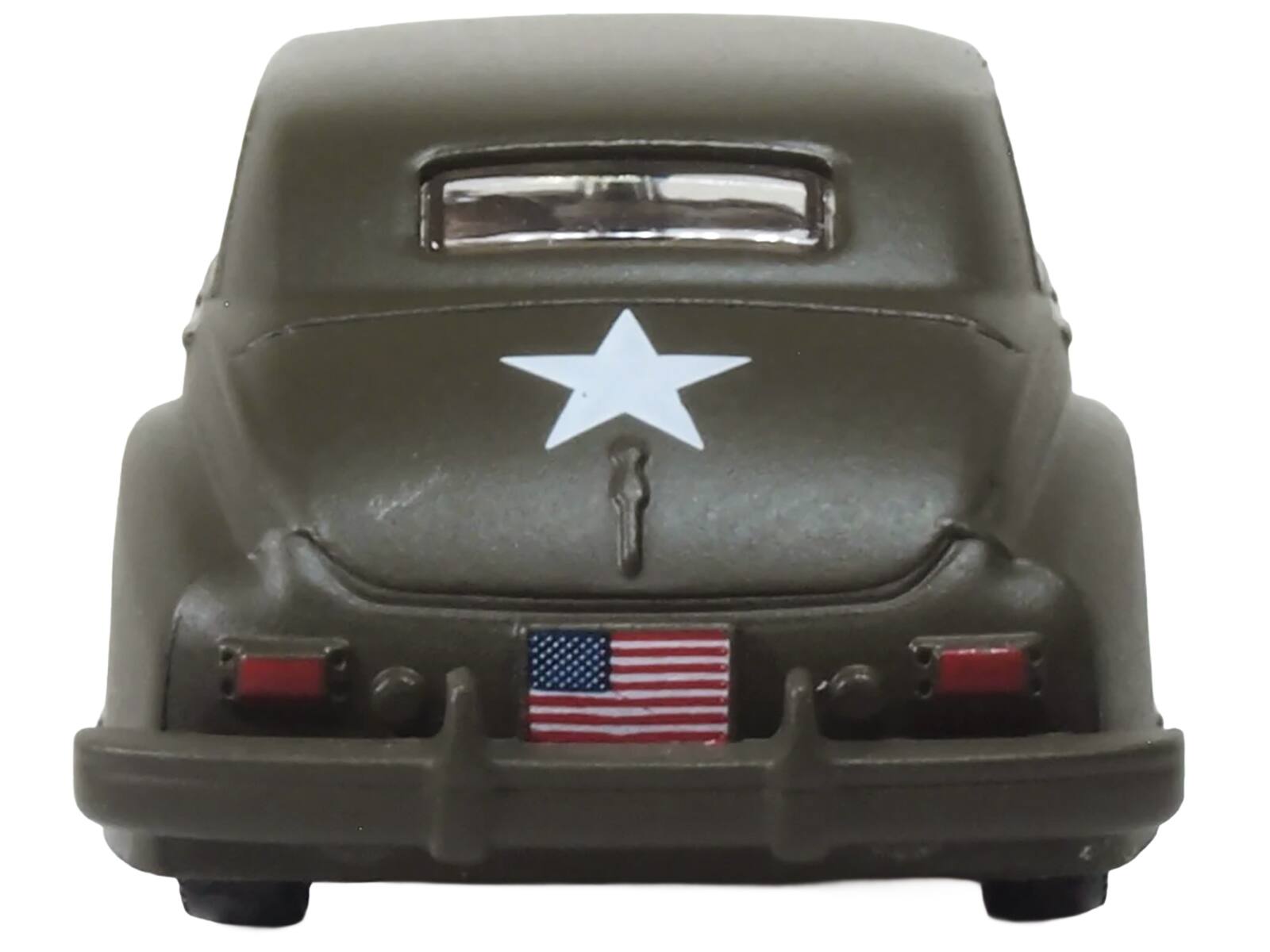 Alt View 1. Oxford Diecast - 1942 Packard Clipper Touring Sedan "US Army Staff Car" Olive Drab 1/87 (HO) Scale Diecast Model Car by Oxford Diecast - Olive.