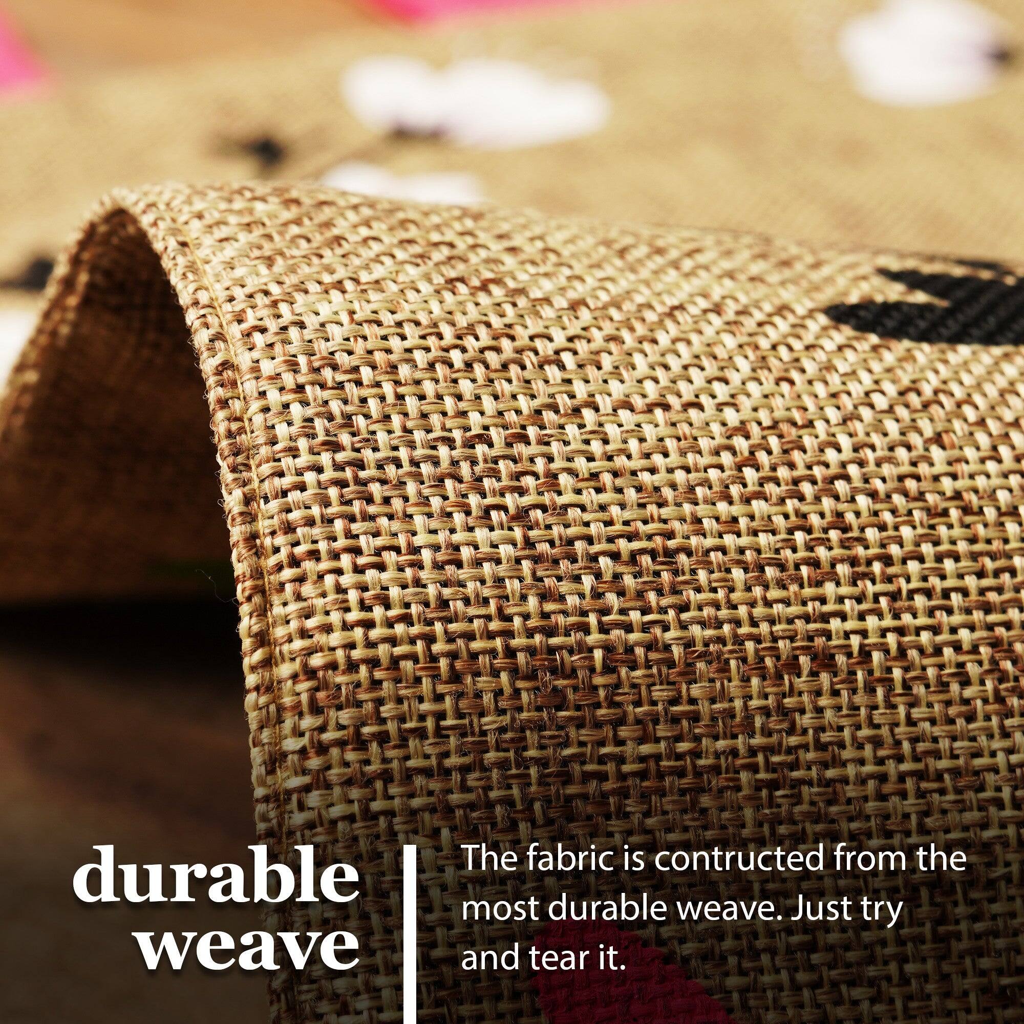 The fabric is constructed from the most durable weave. Just try and tear it.