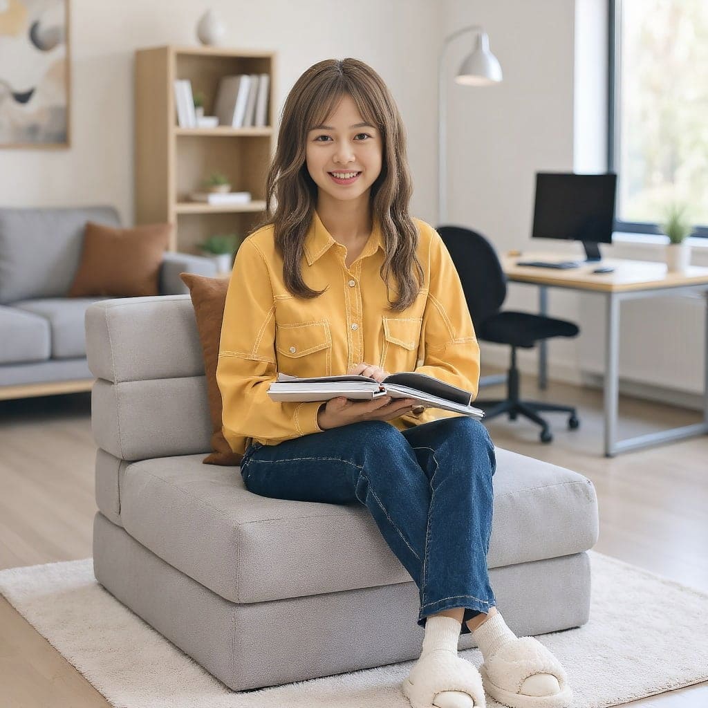 Kadyn - Tri-Fold Folding Chair Convertible Sleeper Bed-Gray, Space-Saving Sofa Bed, Brown/Gray/Black Options - Gray