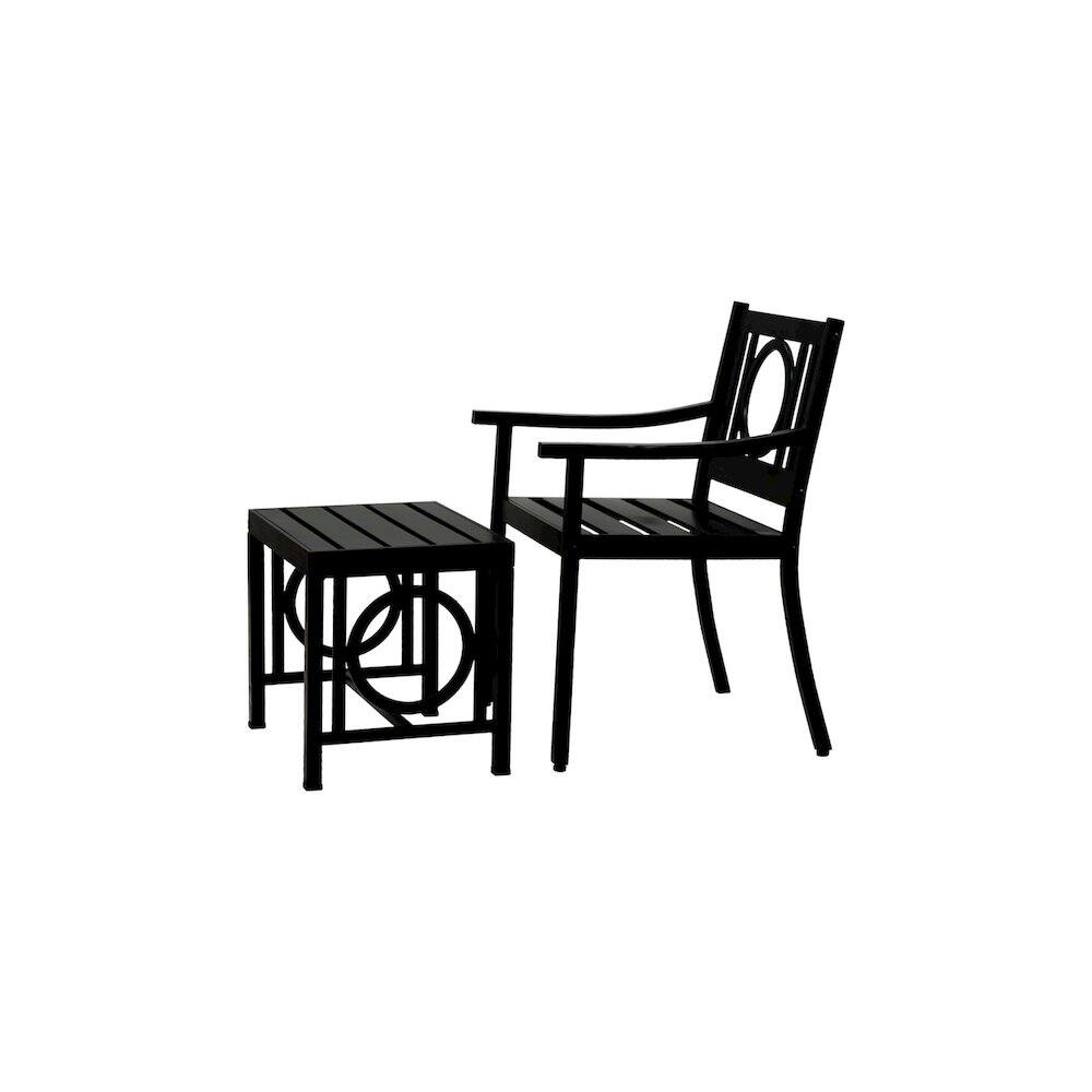 Alt View 10. Carolina Chair & Table - Gramercy Outdoor Set - Black - Black.