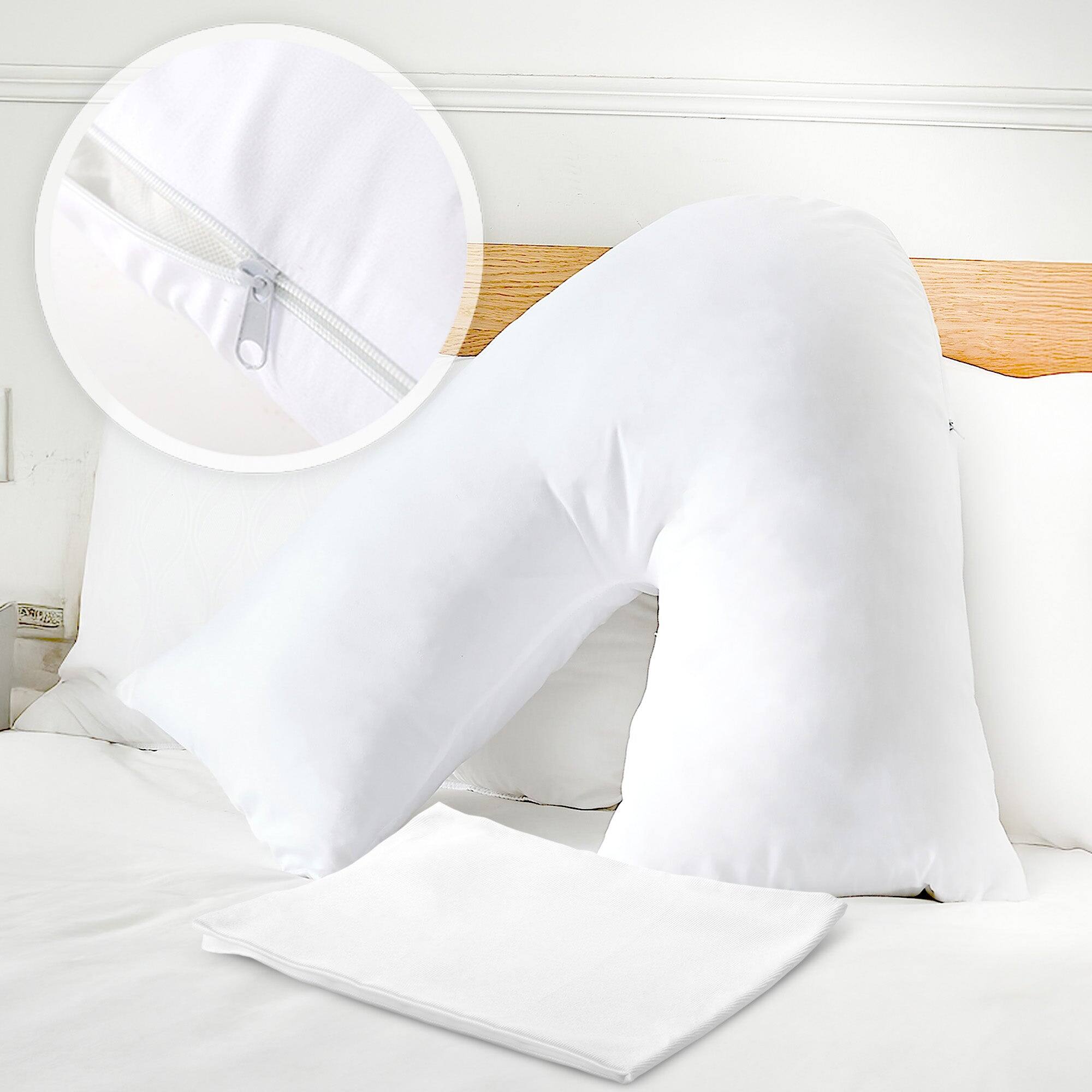 Alt View 9. Cheer Collection - White Pillowcase for V Shaped Pillow - White.