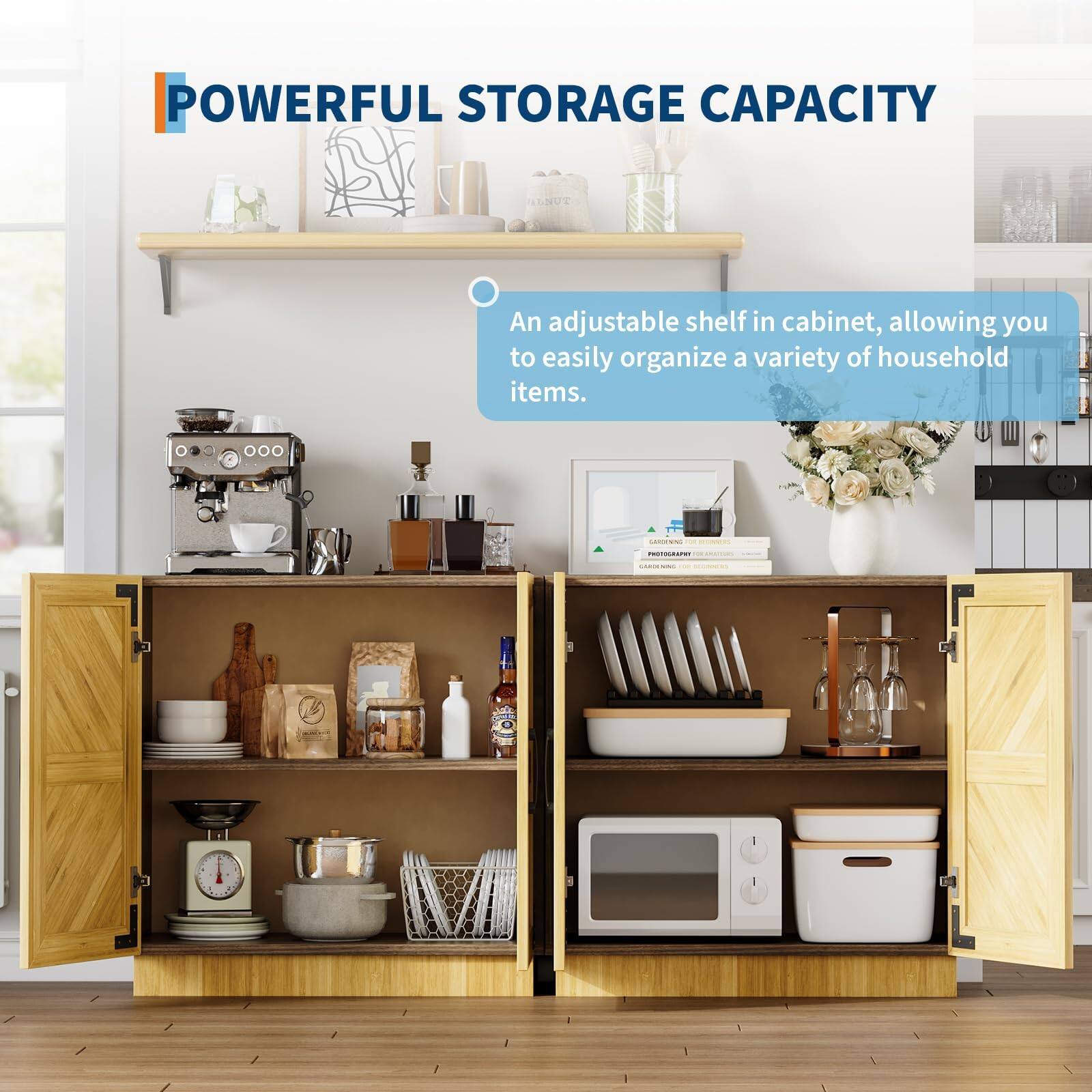 POWERFUL STORAGE CAPACITY

An adjustable shelf in cabinet, allowing you to easily organize a variety of household items.
