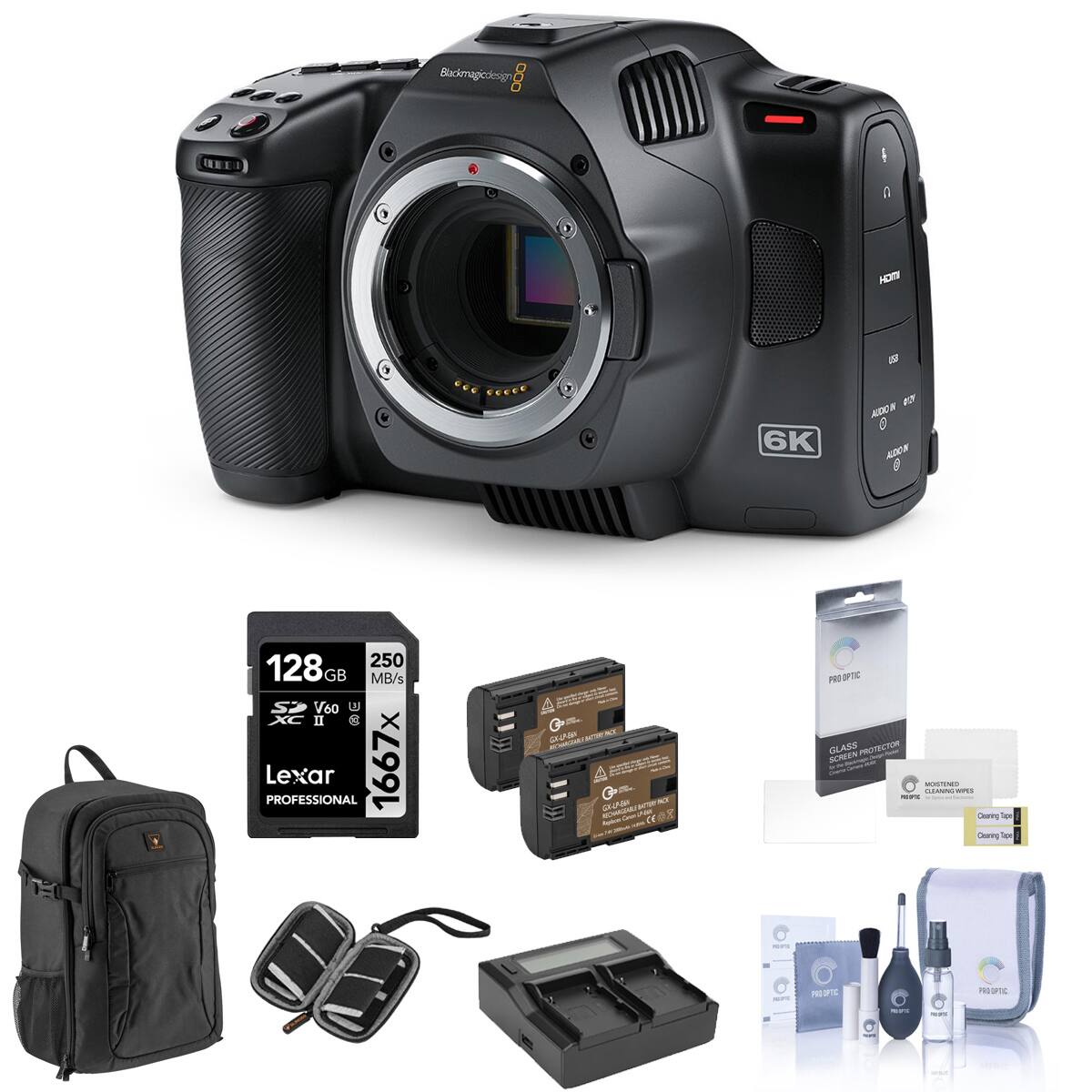 Blackmagicdesign 000  
- 0  
HDMI  
EEL  
6K  
VOY AUDON 0 ALOON /  
128GB 250 GB MB/s V60 U XC II Lexar PROFESSIONAL 1667x  
Go GKURBA SAJABA ANAUN  
PRO OPTIC GLASS SCREEN PROTECTOR - CONILDON CLEANING RIPES mp oroc Cloring hps Deaning To  
PROTEINS  
PARKETS  
OFTC  
PRO OPTIC  
MISOC  
-  
100%