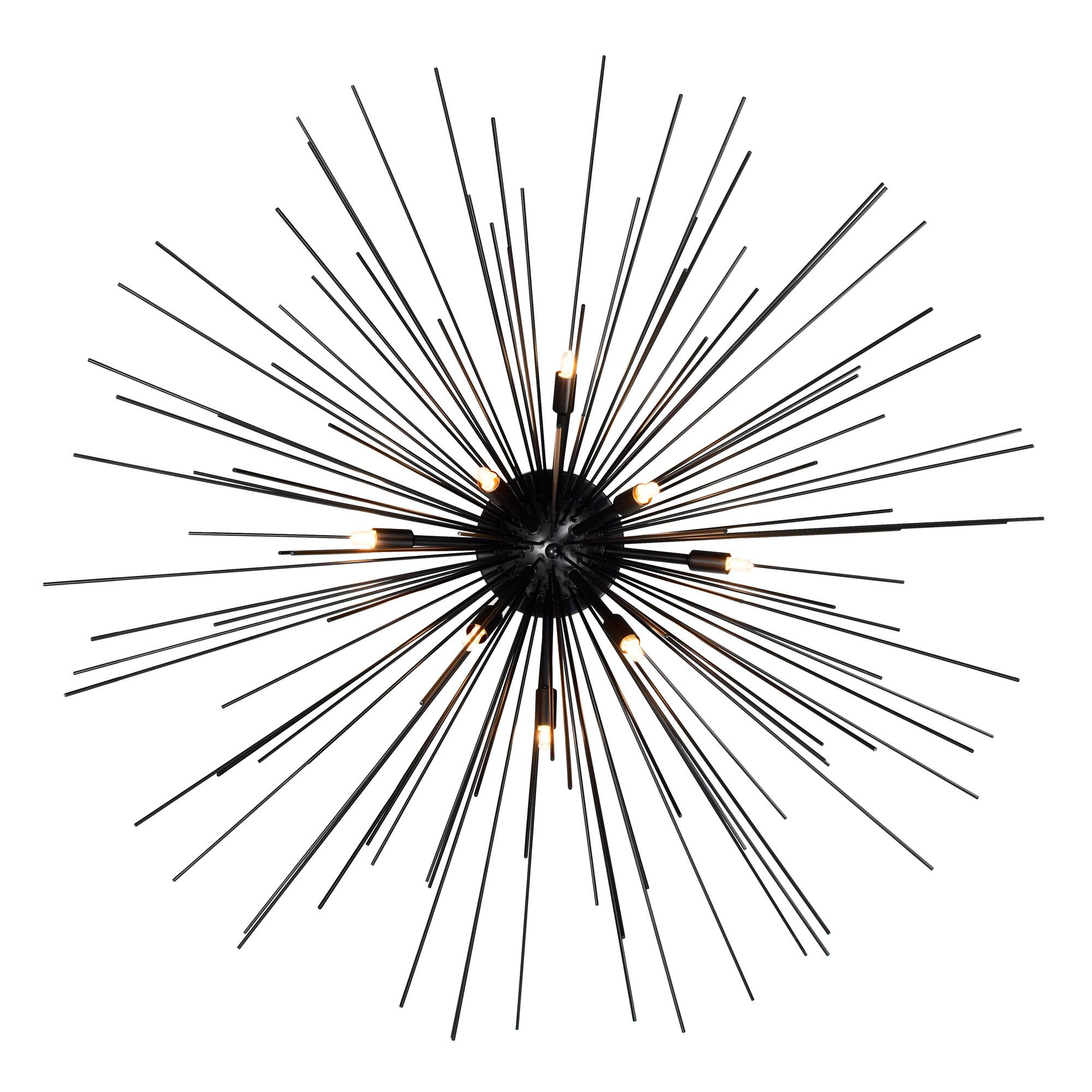 Left. CWI Lighting - Savannah 8 Light Flush Mount With Black Finish - Black.