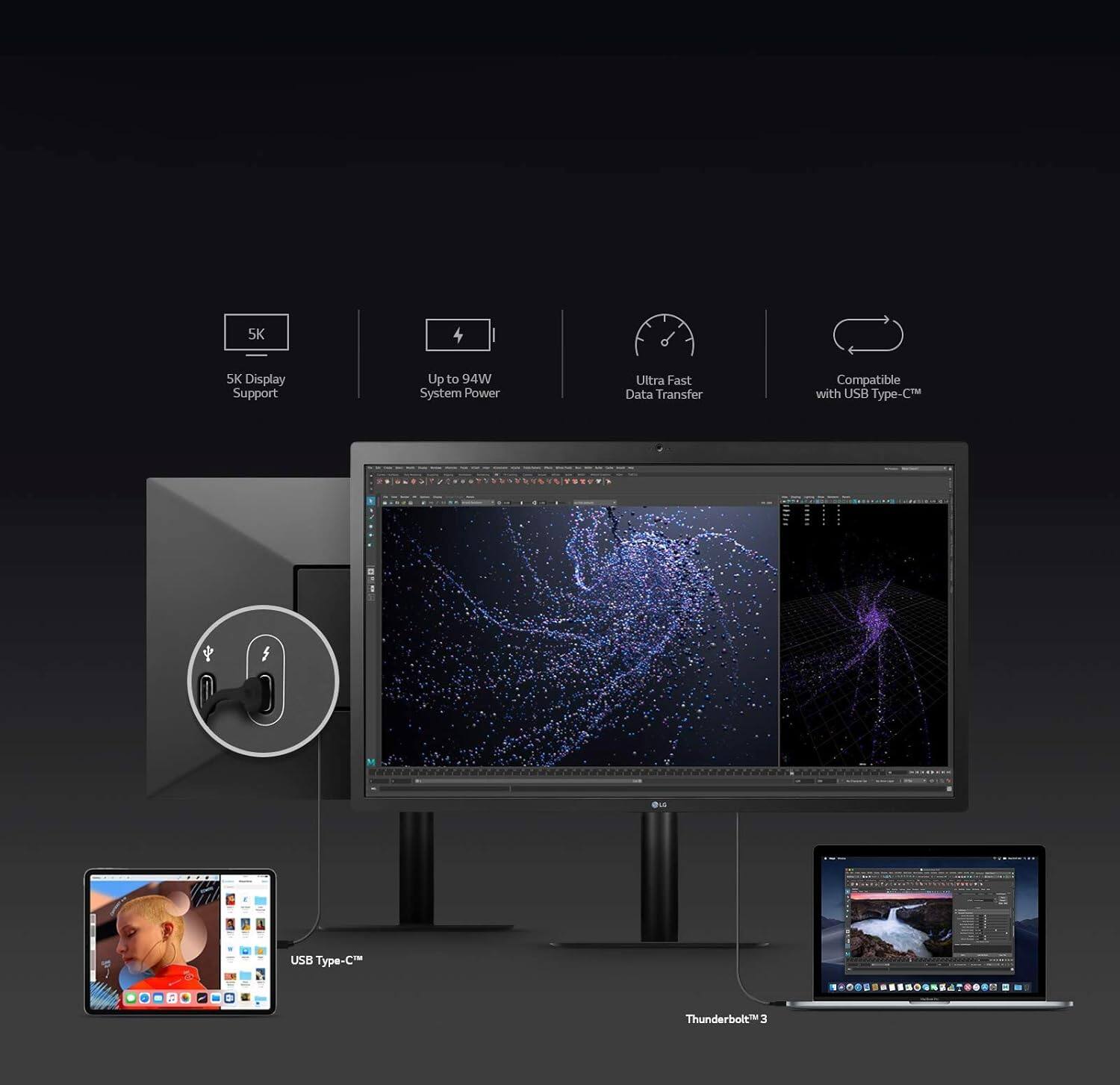 5K Display Support  
Up to 94W System Power  
Ultra Fast Data Transfer  
Compatible with USB Type-C™  
Thunderbolt™ 3