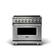 Front. Viking - 5 Series 36" Wide 5.6 Cubic Foot Freestanding Electric Induction Range - Stainless with Brushed Brass Accents.