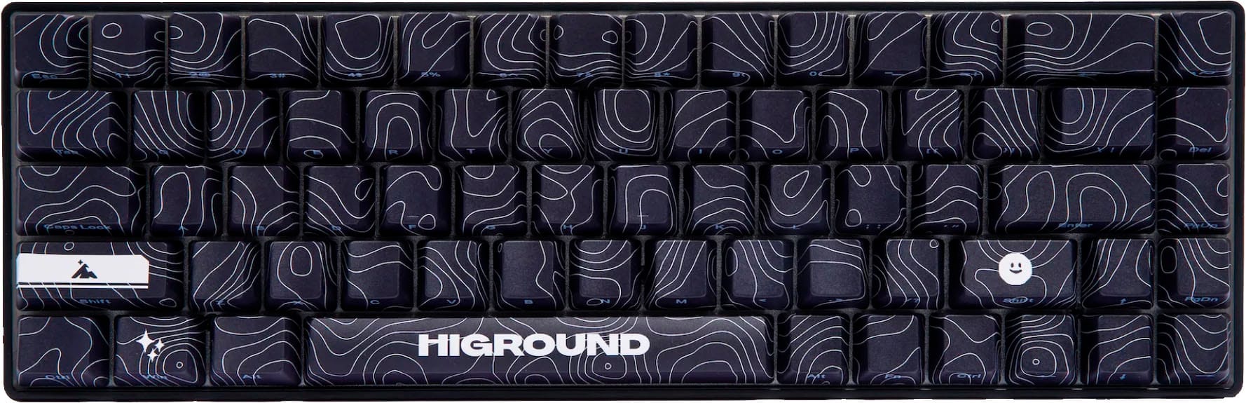 Front. Higround - Basecamp 65 65% Wired Mechanical Lubed White Flame Linear Switch Gaming Keyboard with RGB Backlighting - Black Ice.