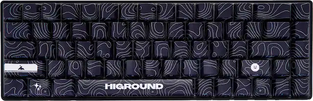 Front. Higround - Basecamp 65 65% Wired Mechanical Lubed White Flame Linear Switch Gaming Keyboard with RGB Backlighting - Black Ice.