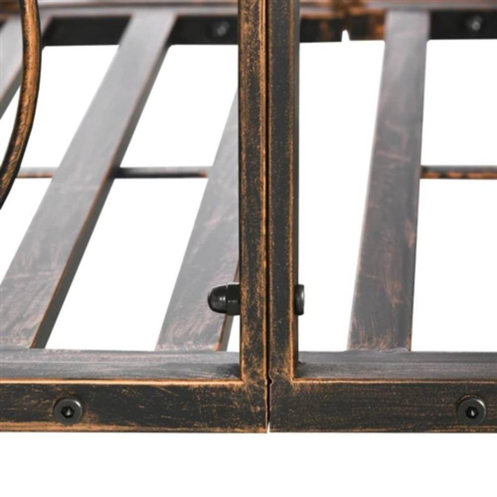 Back. Hivvago - Outdoor Vintage Bronze Arch 6-ft Garden Bridge with Side-Rails - Vintage Bronze.