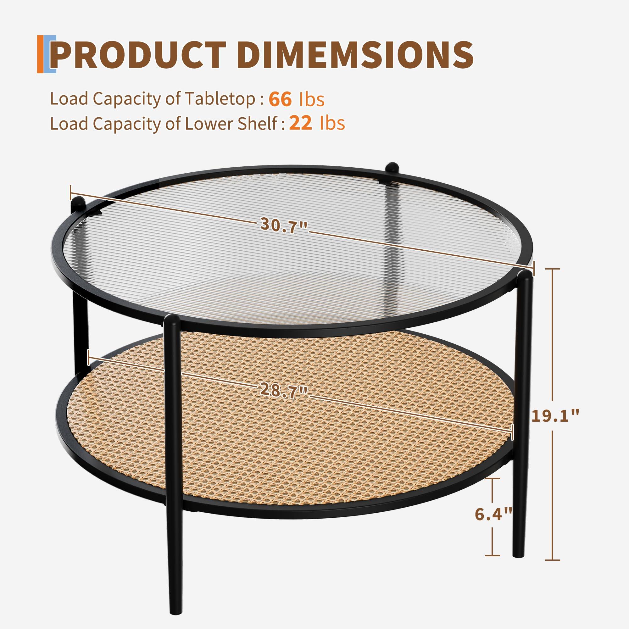 PRODUCT DIMENSIONS

Load Capacity of Tabletop: 66 lbs  
Load Capacity of Lower Shelf: 22 lbs  

30.7"  
28.7"  
19.1"  
6.4"