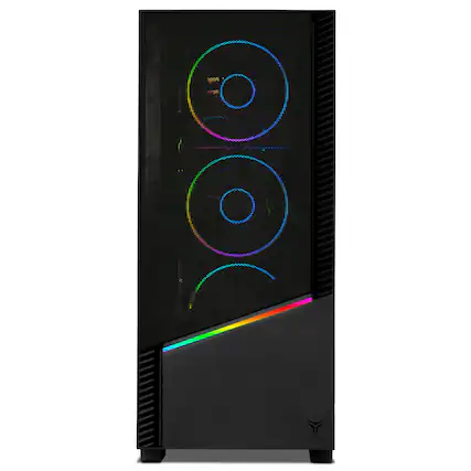 Front. YEYIAN - YEYIAN Gaming PC. AMD Ryzen 7 8700F, NVIDIA RTX 5070, 240mm AIO, 2 TB NVMe, 32GB RAM, 750W. YPA-EL870FC-5701U - Black.