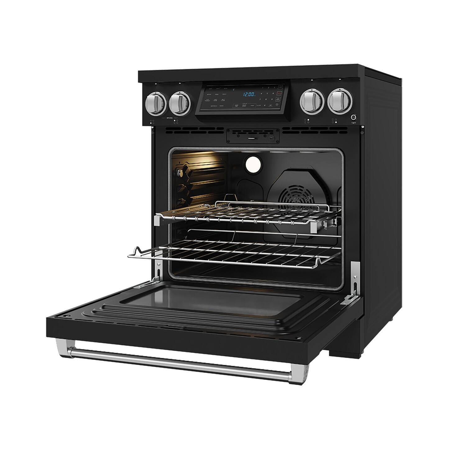 Alt View 2. Thor Kitchen - Gordon Ramsay Series by Thor Kitchen 4.8 Cu. Ft Freestanding Induction Range with Stainless Hardware - Matte Black.