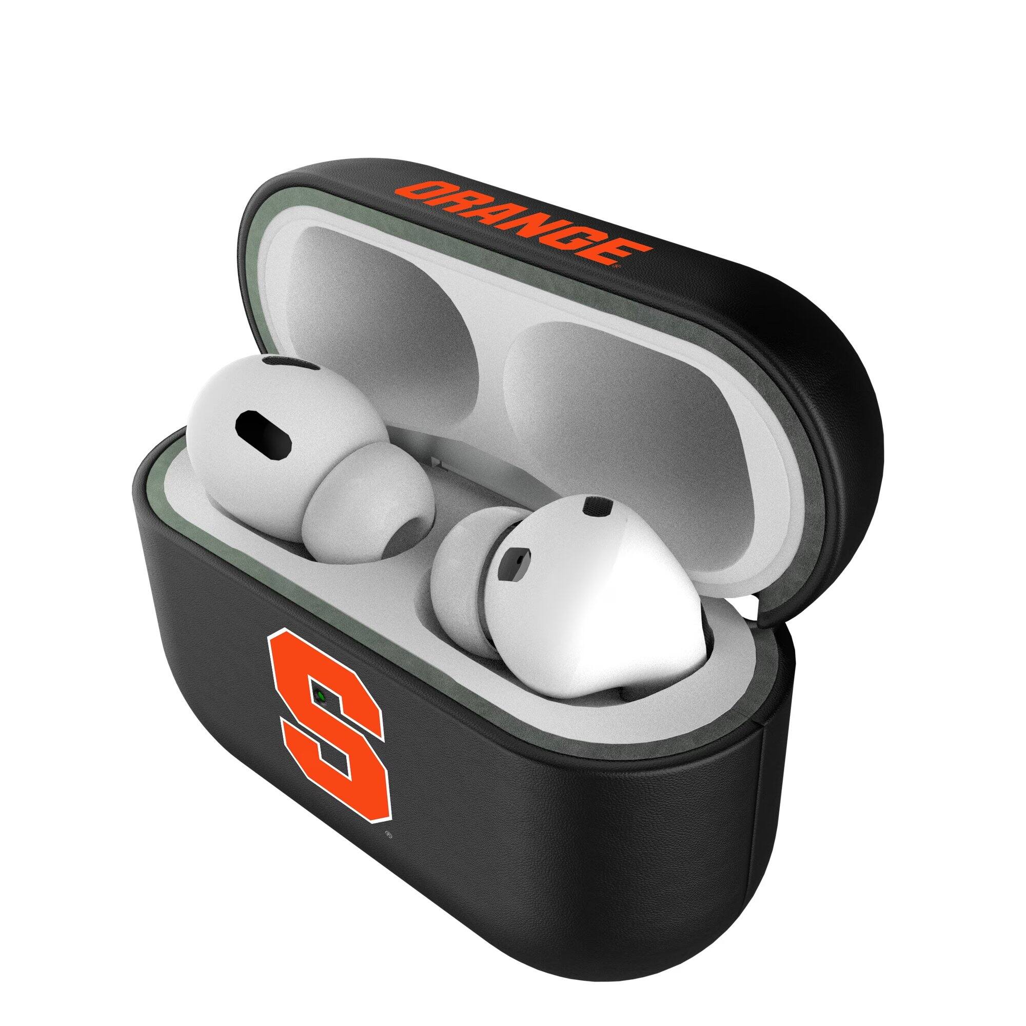 Alt View 3. Keyscaper - Syracuse Orange Syracuse Orange Insignia 1st Gen AirPods Pro Case Cover - Black.
