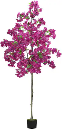Oumilen - 6FT Fake Plants Indoor Decor with Plastic Nursery Pot & Lifelike Flowers Artificial Plants for Decor Outdoor Home Office