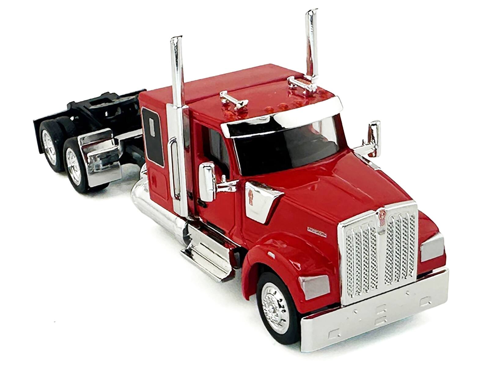 Alt View 3. HO Logistics Replicas - Kenworth W990 with Flat Top Sleeper Cab Red 1/87 (HO) Scale Plastic Model Car by HO Logistics.