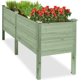 Best Choice Products - 72" x 24" x 30" Raised Garden Bed, Extra Deep 16" Depth, Elevated Wood Planter Stand - Sage