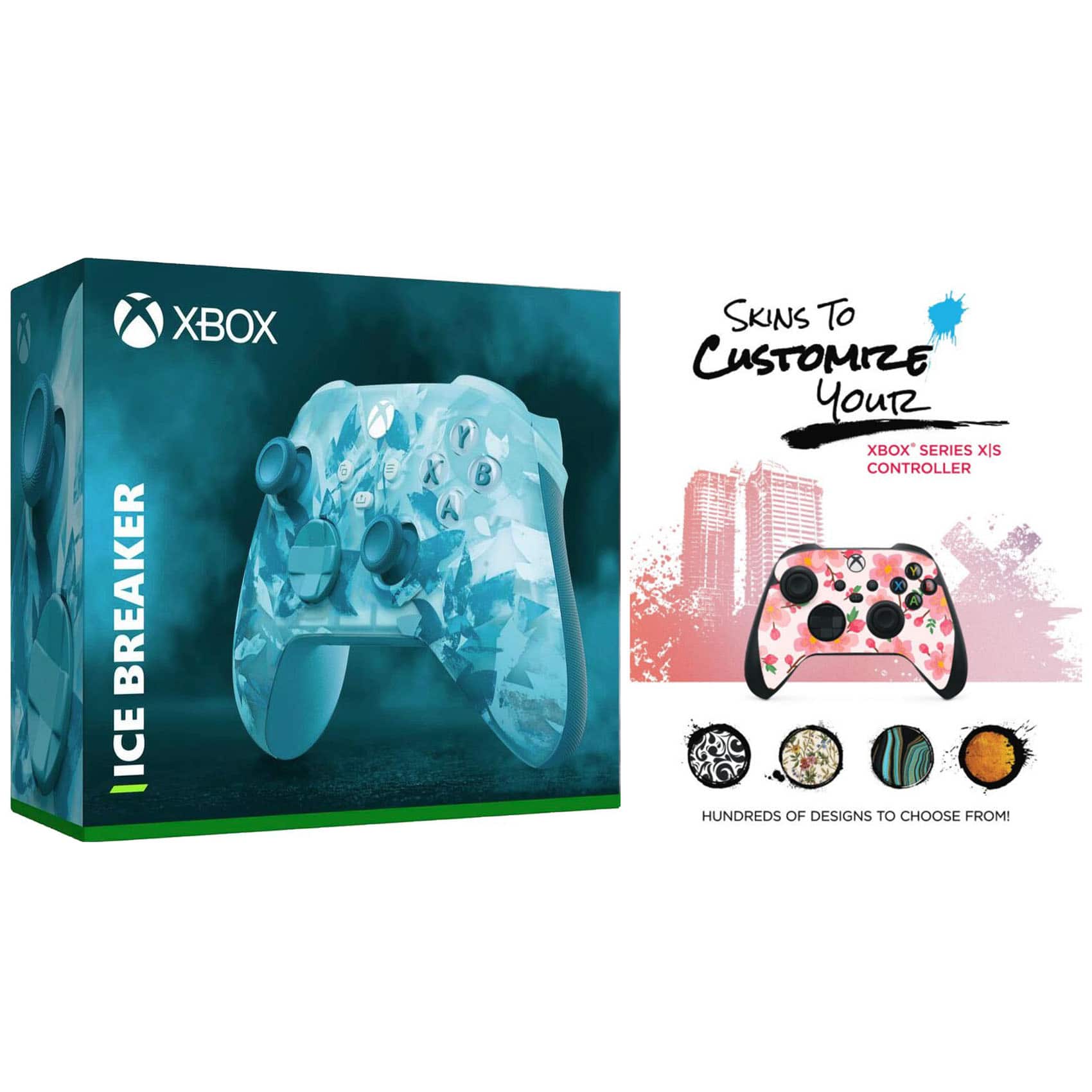 Microsoft - Xbox Wireless Controller for Series X, Series S, Windows with MightySkins Custom Skin Code - Ice Breaker
