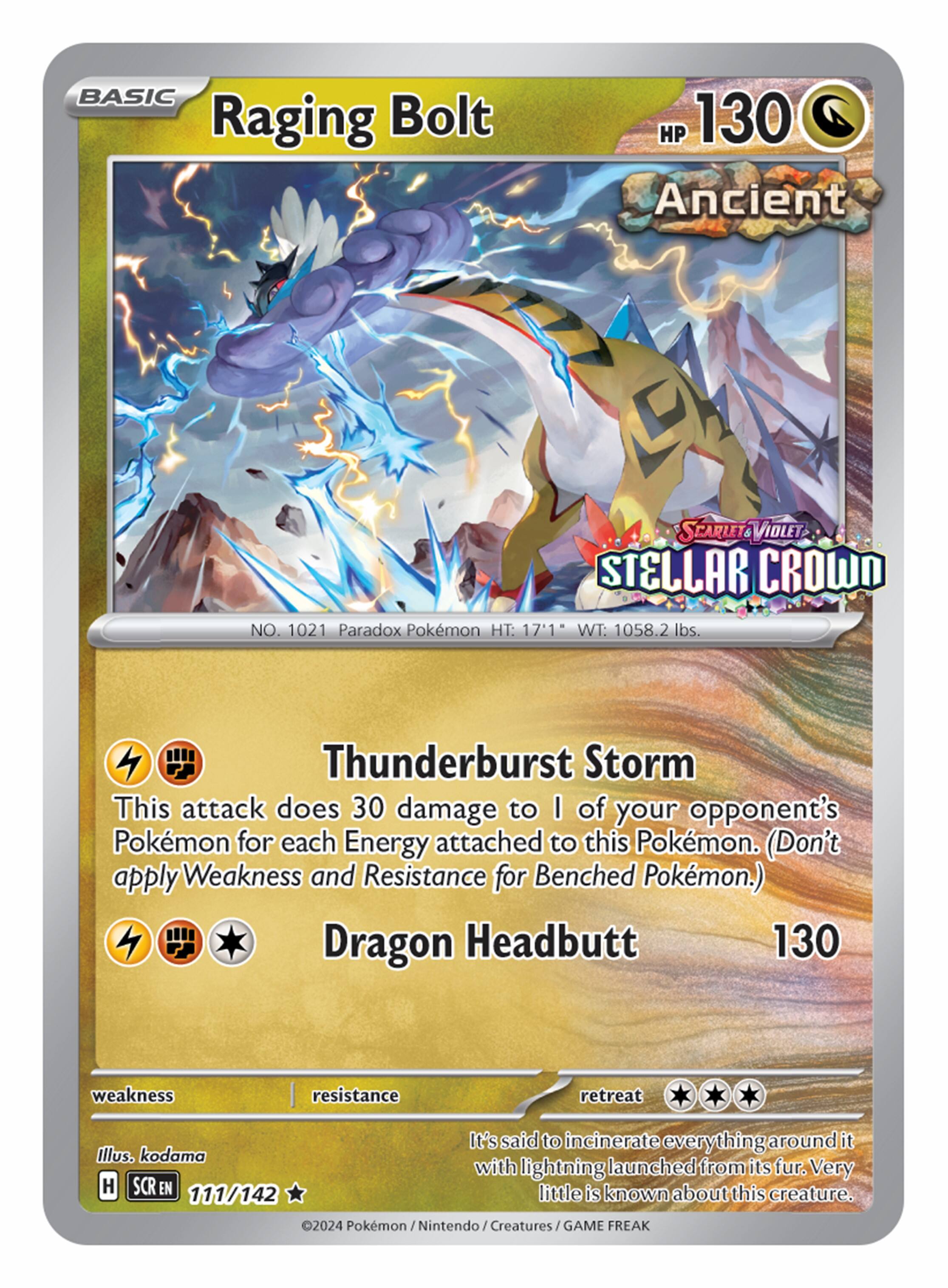 Pokémon Trading Card Game: SV07 Stellar Crown Promo Card Raging Bolt ...