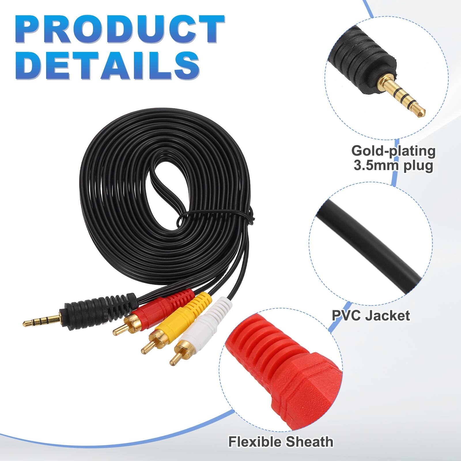PRODUCT DETAILS

- Gold-plating 3.5mm plug
- PVC Jacket
- Flexible Sheath