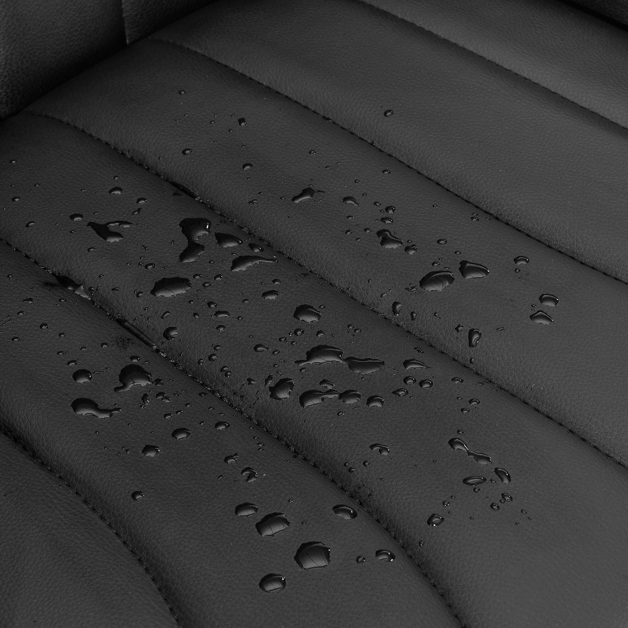 Alt View 1. Vecelo - Set of 4 Adjustable Swivel Bar Stools - PU Leather Seat, 360° Rotation, Height 35.4"-43.7", 330lb Capacity - Black.