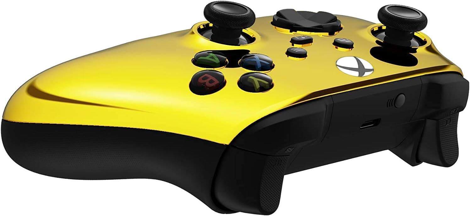 Back. Custom Controllerzz - Custom Wireless Controller for Xbox Series X|S, Xbox One, & PC - Gold.