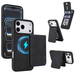 Dteck - Detachable Magnetic Wallet Case for Apple iPhone 17 Pro Max,Retro RFID Blocking PU Leather Folio Cover with Card Holder - Black