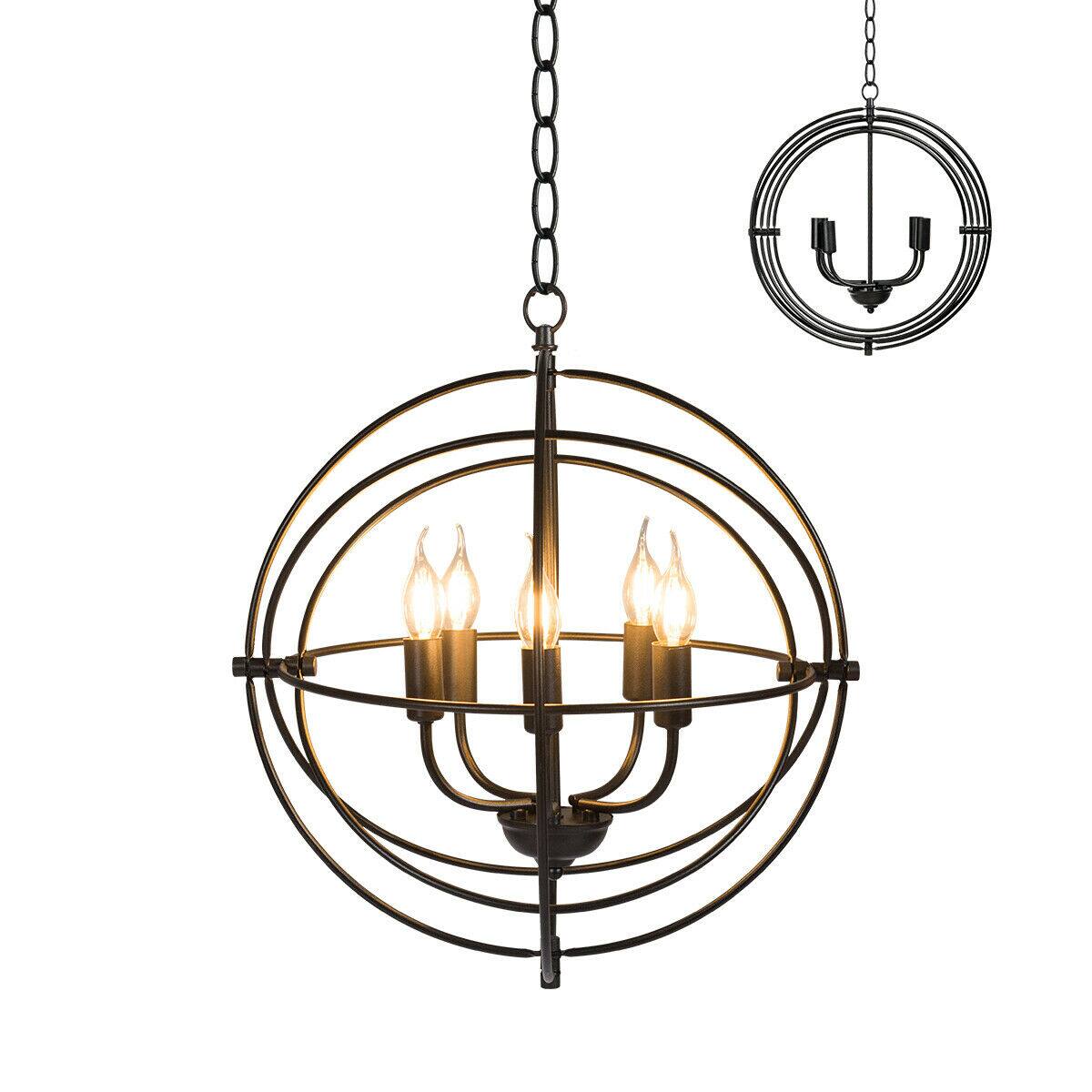 Alt View 7. SKONYON - Foldable Chandelier Light Fixture for Living Room and Dining Room Compatible with E12 Bulbs - Black.