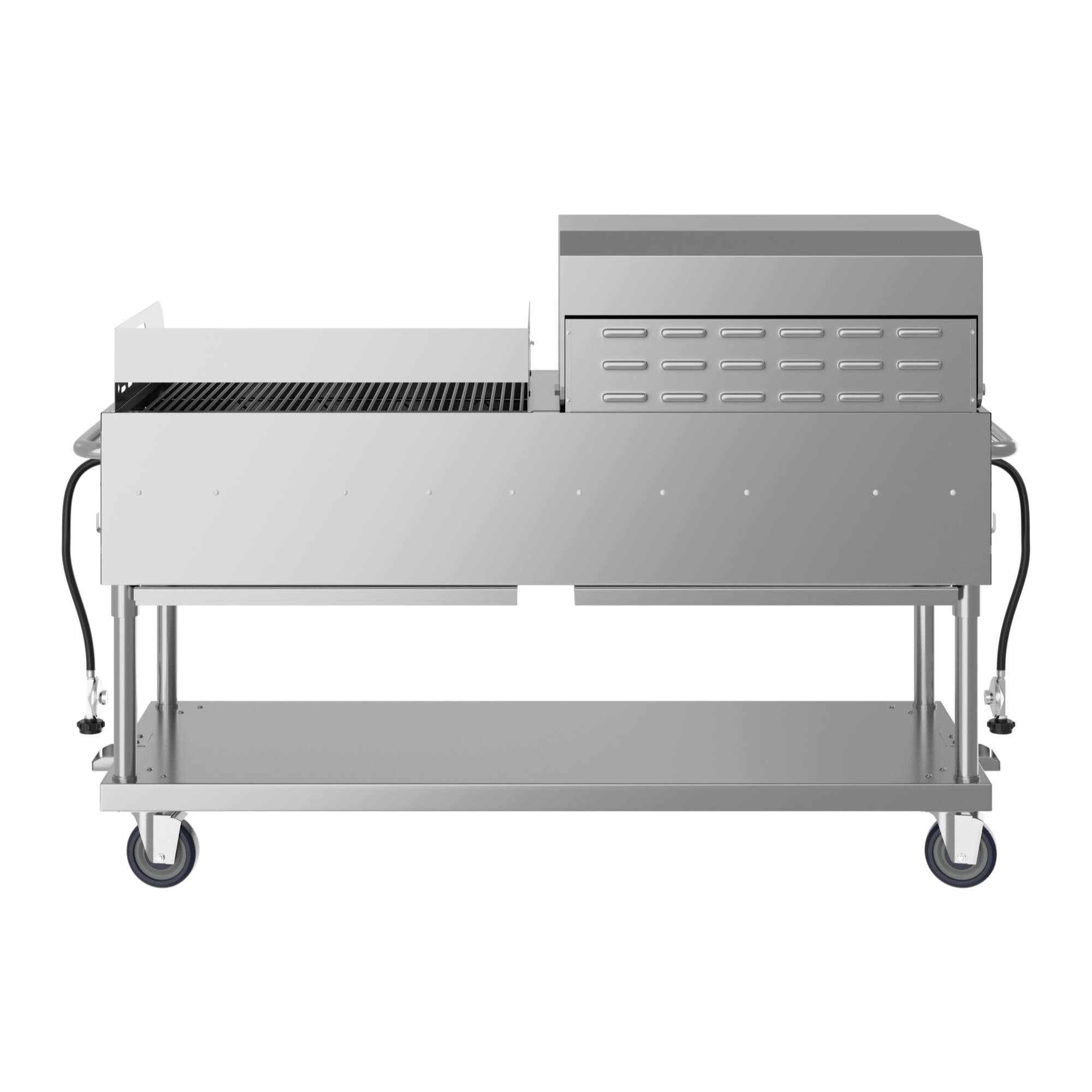 Alt View 7. Koolmore - 72 in. 10-Burner Commercial Outdoor Propane Gas Grill With 36 in. Roll Dome Cover and 36 in. Griddle in Stainless-Steel - Stainless Steel.