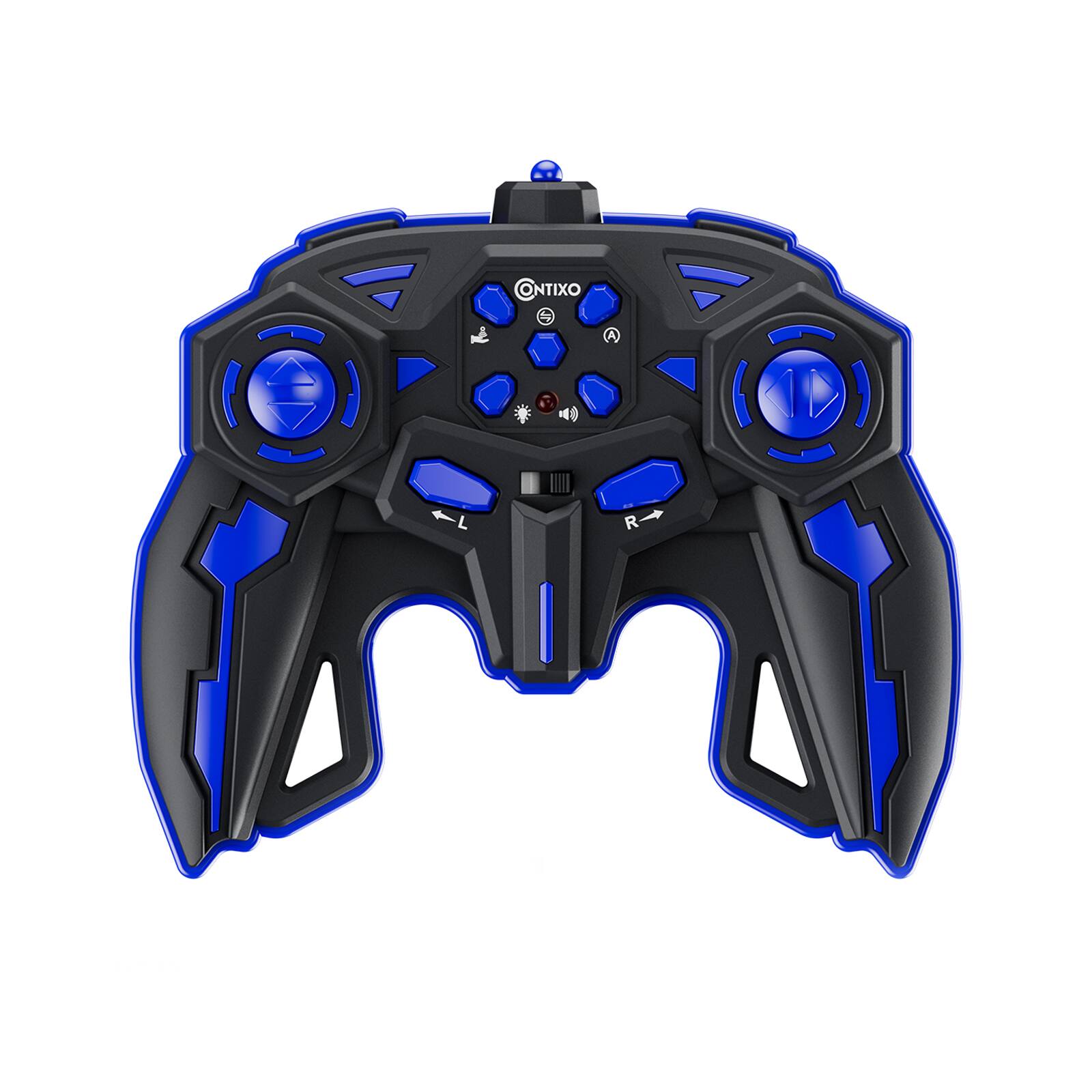 Alt View 8. Contixo - SC10 Cobra Speed Crawler RC Stunt Car – 4WD Remote-Controlled with LED Lights & Music - Blue.